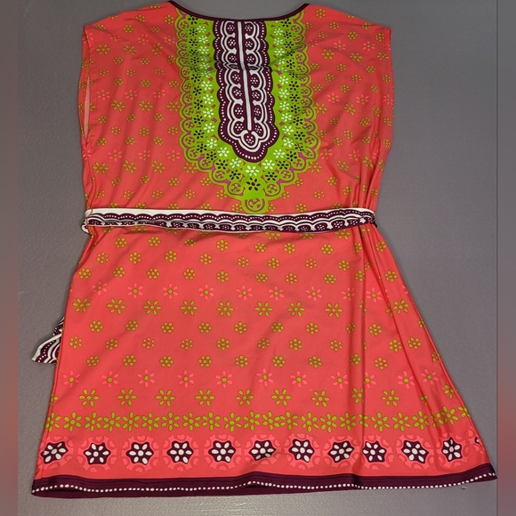 Trina Turk Coral and Lime Swim Coverup - Picture 5 of 6